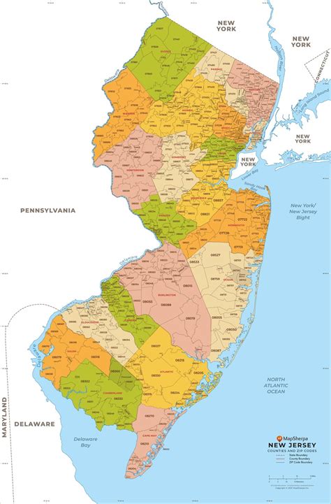 new jersey zip code map.